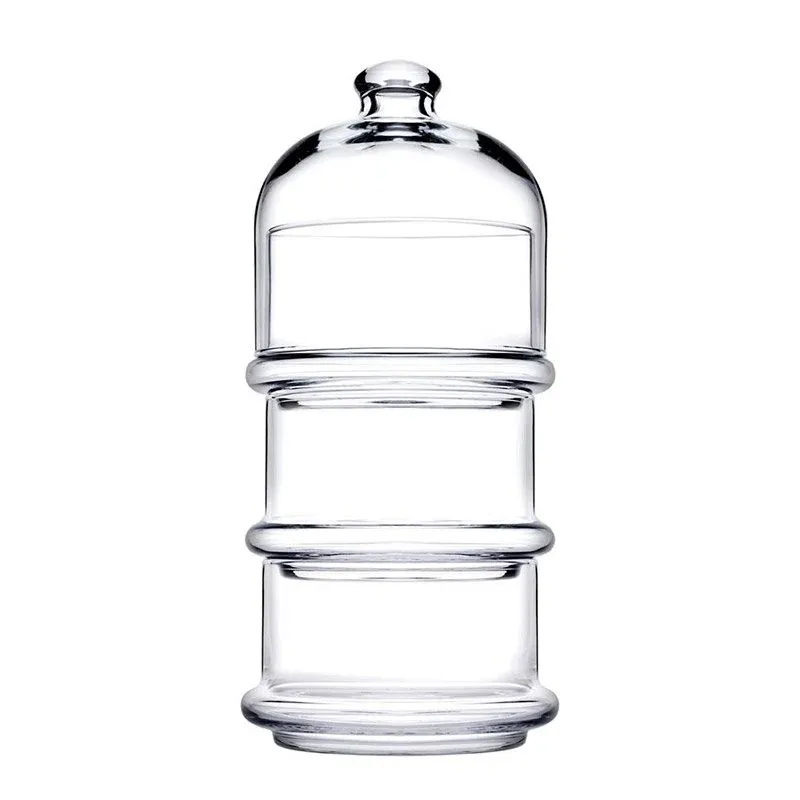 12 cm - Pasabahce Patisserie Coppette Con Cupola Impilabili in Vetro - Set 3 Pezzi Nuova Collezione