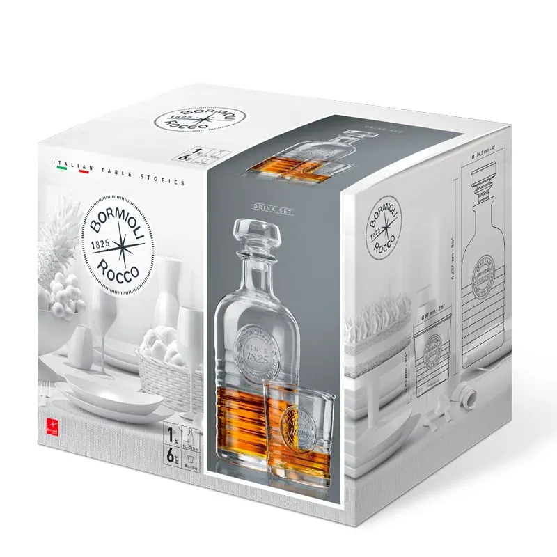 Bormioli Rocco Officina 1825 Set Whisky in Vetro - Set 7 Pezzi Bestseller