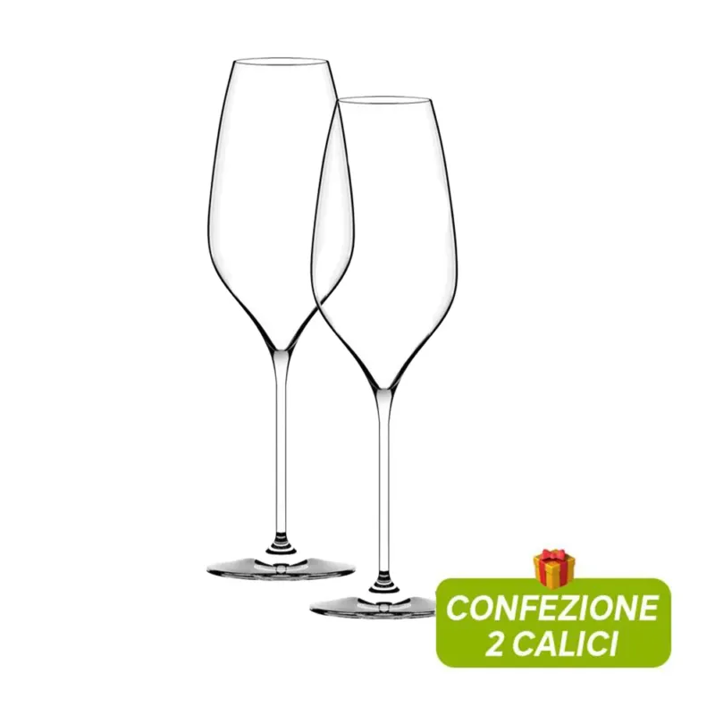 29 cl - Italesse Richard Juhlin Optimum Calice Flute in Vetro - Set 2 Pezzi Prezzo Ridotto