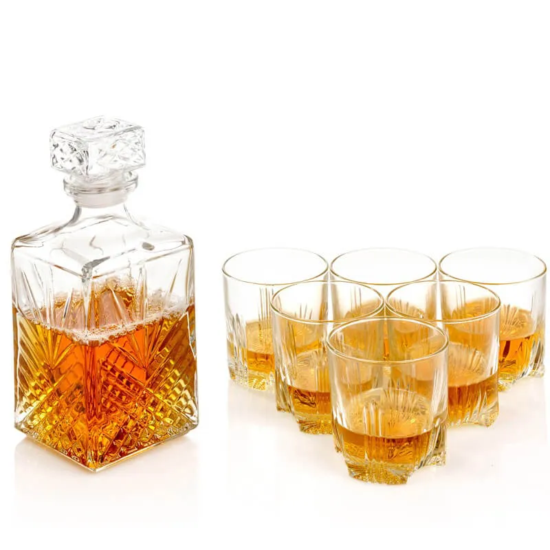 Spedito Oggi Bormioli Rocco Selecta Set Whisky in Vetro - Set 7 Pezzi