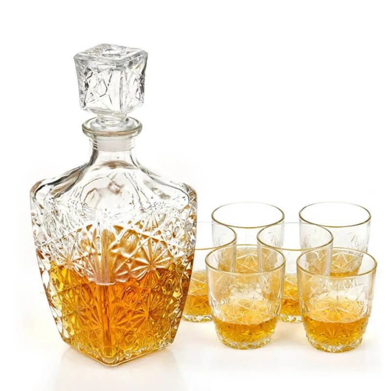 Quantità Limitata Bormioli Rocco Dedalo Set Whisky in Vetro - Set 7 Pezzi