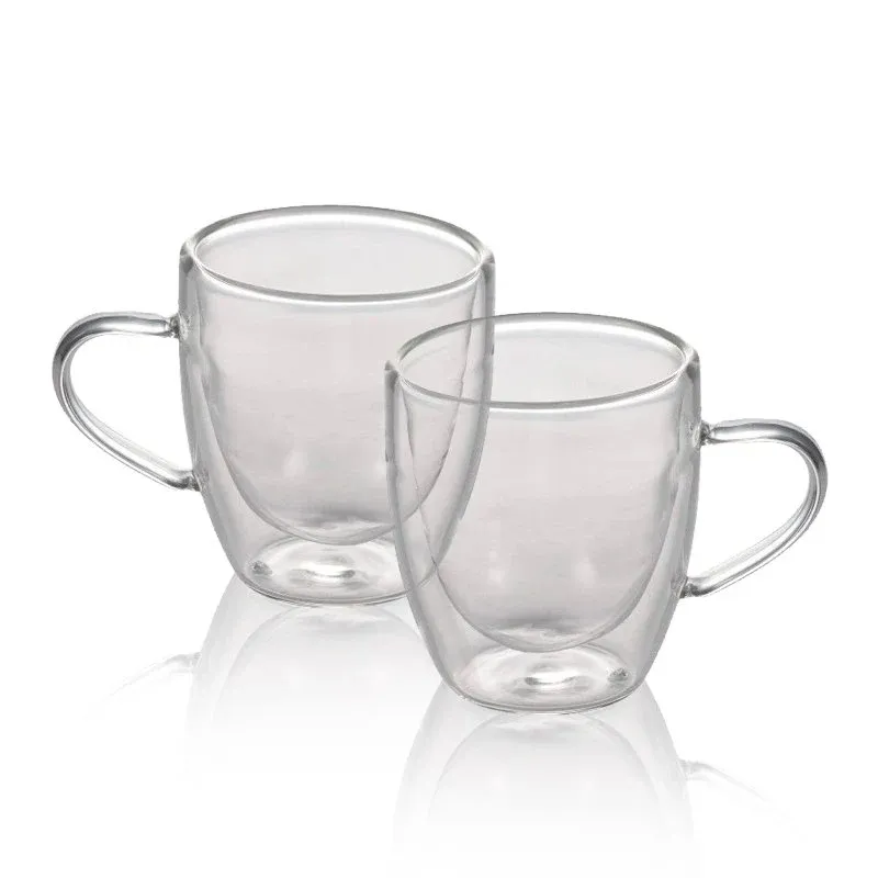 8 cl - Ilsa Tazzina Caffé Doppia Parete in Vetro Borosilicato - Set 2 Pezzi Ultime Pezzi