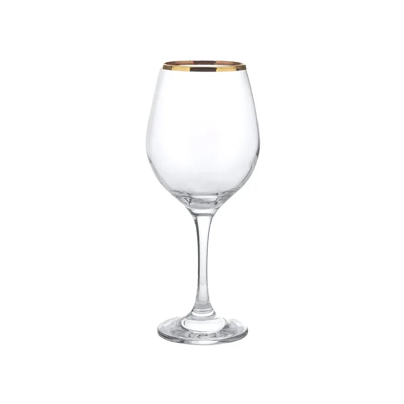 36.5 cl - Pasabahce Golden Touch Calice Vino Bianco Bordo Dorato in Vetro - Set 6 Pezzi Prezzo Basso