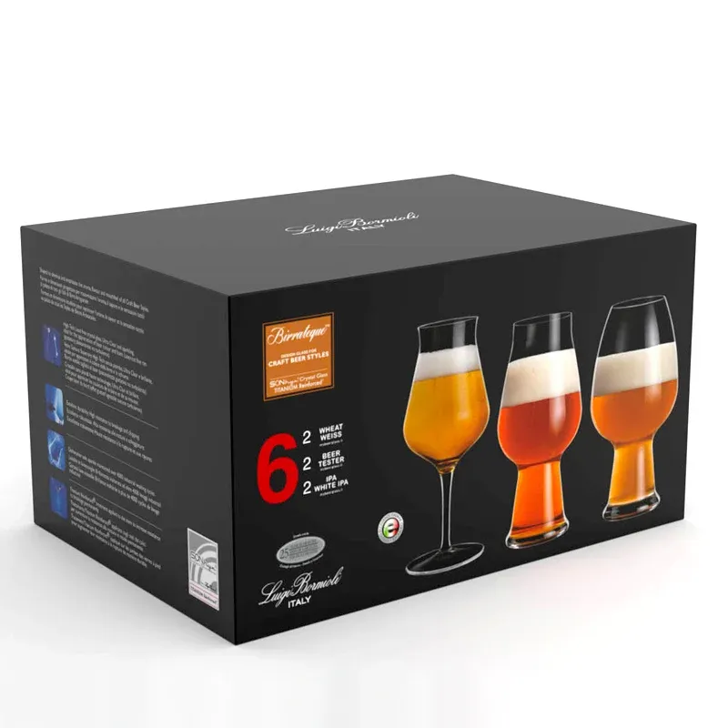 Bormioli Luigi Birrateque Bicchiere Birra in Vetro - Set 6 Pezzi Esclusivo