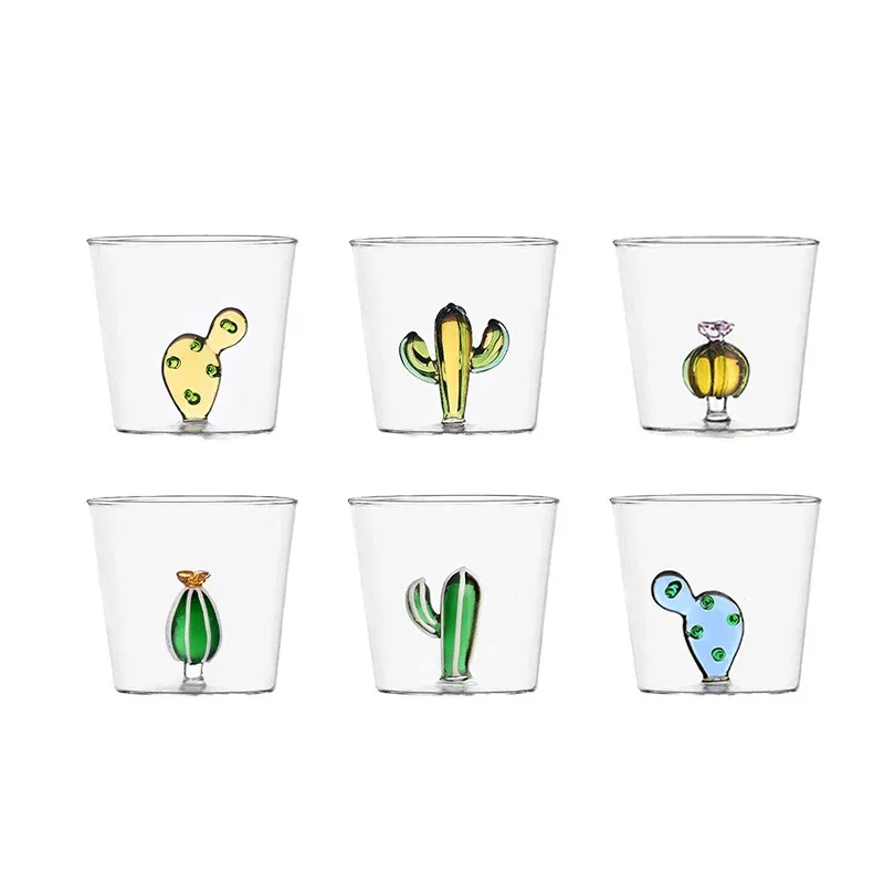 30 cl - Ichendorf Desert Plants Bicchiere Acqua Cactus in Vetro Borosilicato - Set 6 Pezzi Nuovo Arrivo