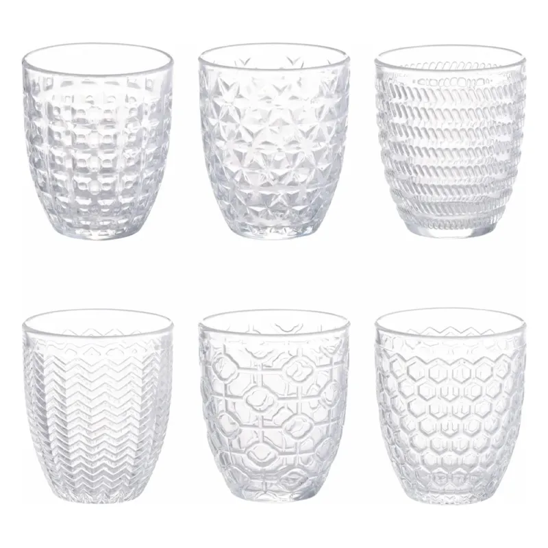 30 cl - Villa D‘Este Geometrie Bicchiere Acqua in Vetro - Set 6 Pezzi Occasione Imperdibile