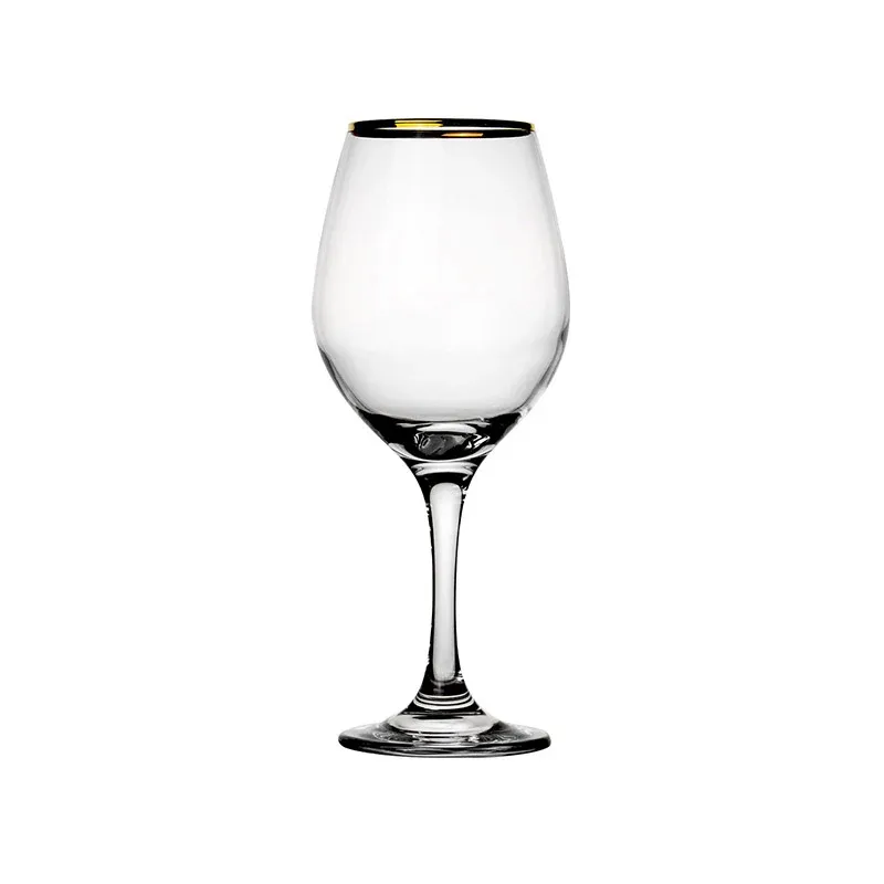 47 cl - Pasabahce Golden Touch Calice Vino Rosso Bordo Dorato in Vetro - Set 6 Pezzi Prezzo Di Fabbrica