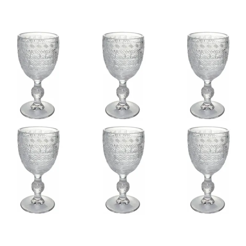 23.5 cl - Villa D‘Este Mexico Calice Acqua in Vetro - Set 6 Pezzi Scelto Dai Clienti