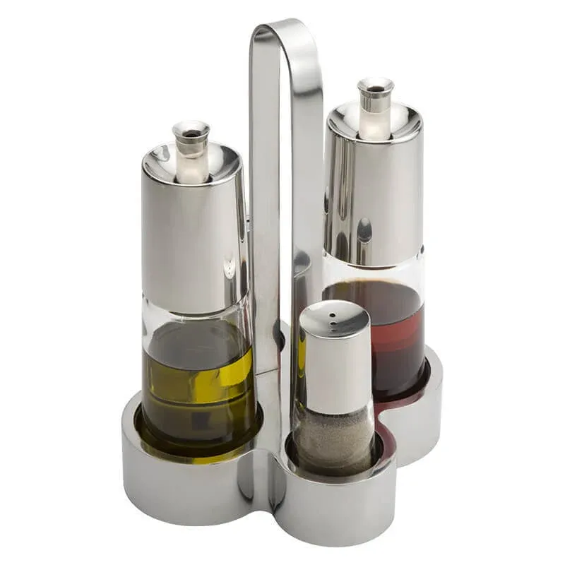 Pintinox Bella Set Condimenti In Acciaio Inox - Vetro - Set 4 Pz Offerta