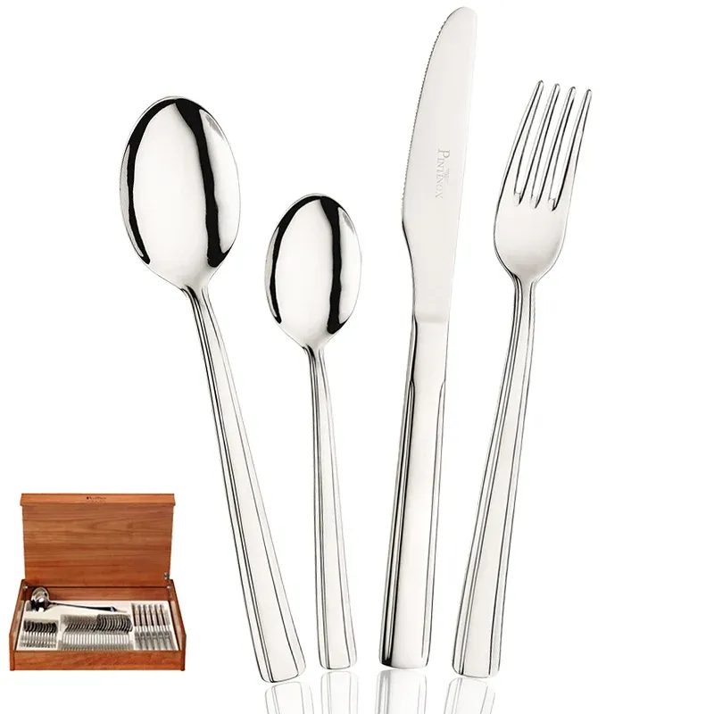 Spedizione Espresso Pintinox Aida Servizio Posate In Acciaio Inox - Set 49 Pz