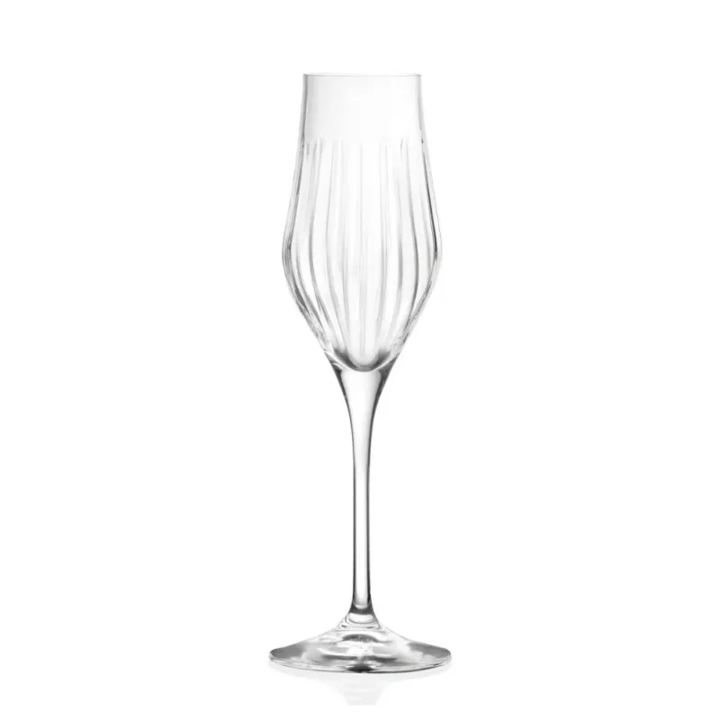 Ultimissimo Modello 23 cl - RCR Cristalleria Italiana Timeless Calice Flute Vetro Set 6 Pz