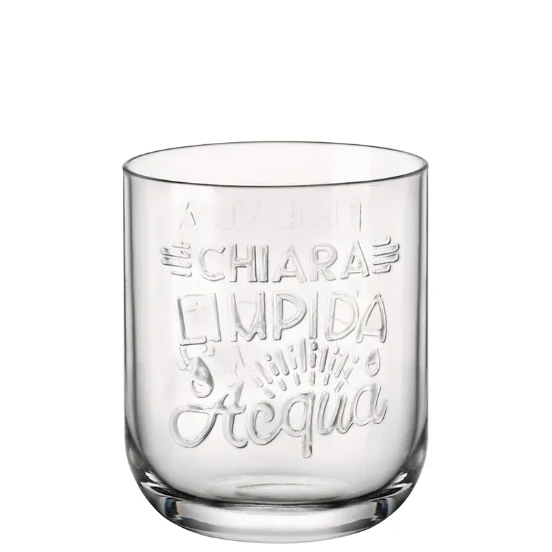 39.5 cl - Bormioli Rocco Graphica Bicchiere Acqua In Vetro Decorato - Set 6 Pz Economico
