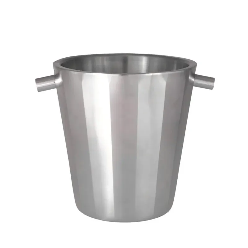 Pagamento Sicuro Ø19.5 x H.22 cm - Portofino Double Wall Secchiello Portabottiglie In Acciaio Satinato
