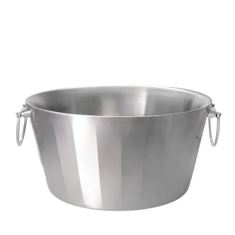 Ø37 x H.19 cm - Portofino Double Wall Spumantiera Portabottiglie In Acciaio Satinato Di Tendenza