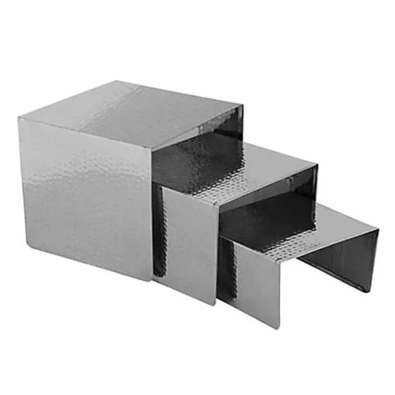 Esclusivo Portofino Alzata In Acciaio Martellato Set 3 Pz