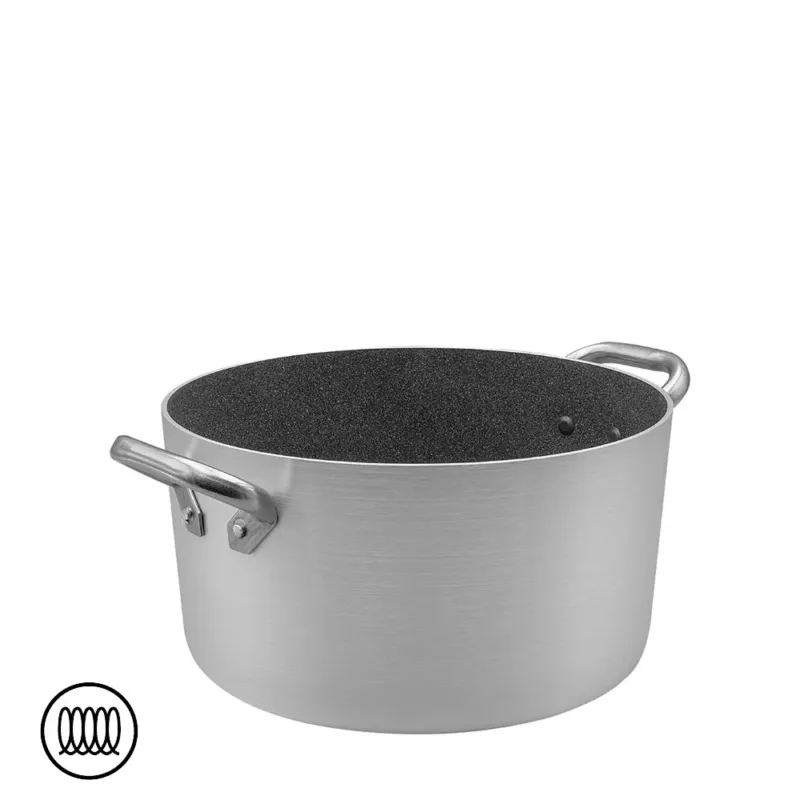 Esclusivo SharkSkin Casseruola Alta In Alluminio Antiaderente Induzione Con 2 Maniglie Acciaio Inox
