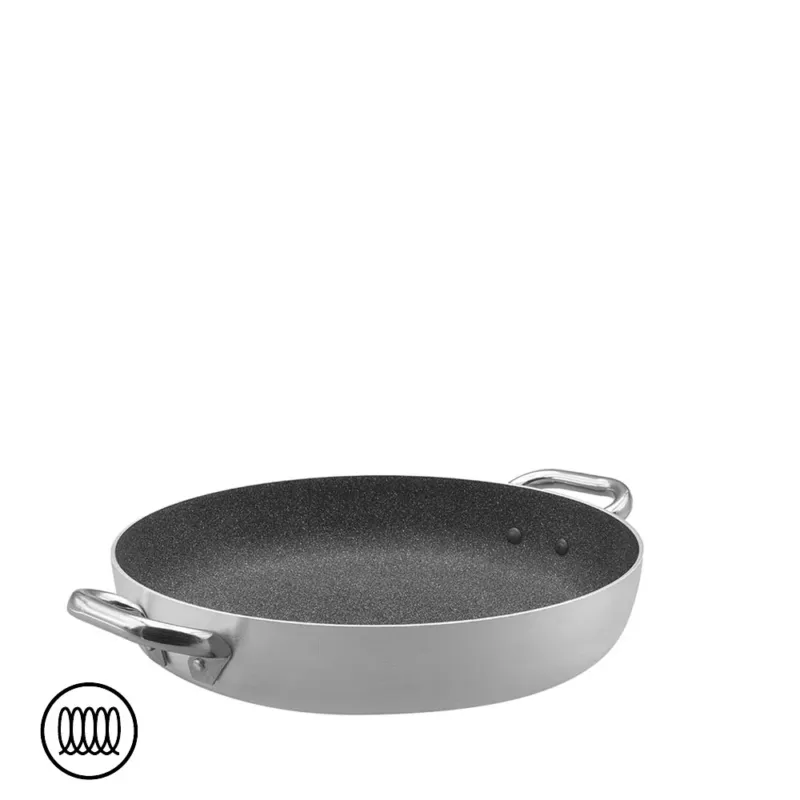 Offerta Limitata SharkSkin Tegame Basso In Alluminio Antiaderente Induzione Con 2 Maniglie Acciaio Inox