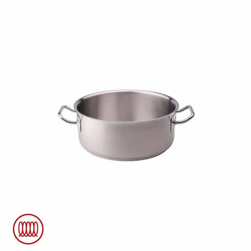 Promozione Esclusiva Agnelli Acciaio Inox Casseruola Bassa Induzione Con Due Maniglie