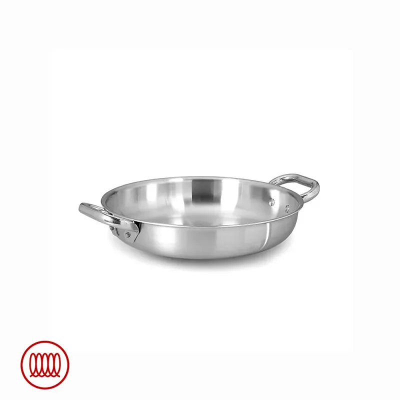 Occasione Agnelli Alu-Inox 3-ply Tegame Basso Induzione Con Due Maniglie In AluInox Satinato
