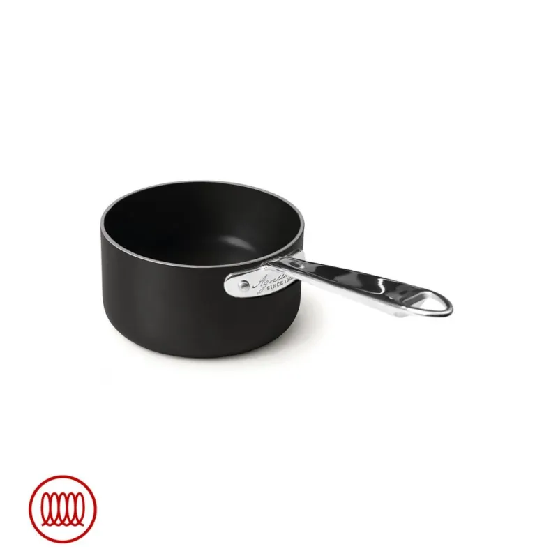 Prezzo Scontato Agnelli AlBlack 1907 Casseruola Alta Induzione In Alluminio Antiaderente 5mm Con Manico Inox