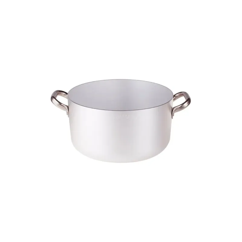 Reso Gratuito Agnelli Alluminio 3mm Professionale Casseruola Alta Con 2 Maniglie Inox