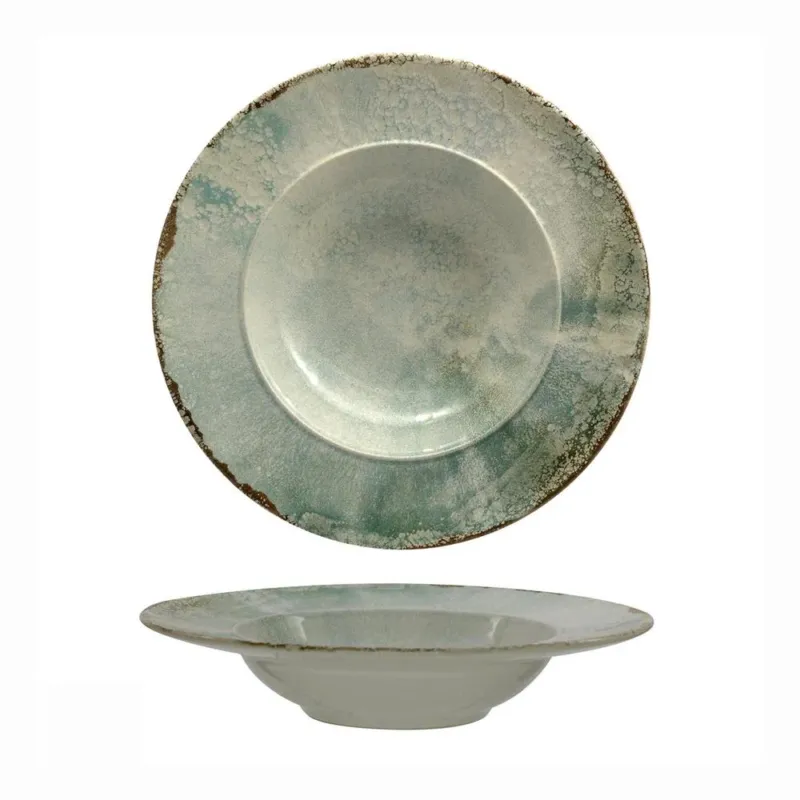 Prezzo Di Fabbrica 17 cm - Mesa Ceramics Matcha Piatto Fondo Pasta Bowl Decorato In Gres porcellanato Set 4 Pz