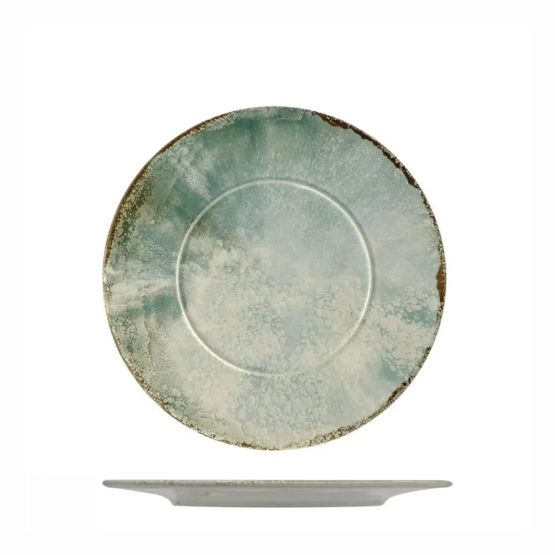 Mesa Ceramics Matcha Piatto Piano Con Falda Decorato In Gres porcellanato Set 6 Pz Quantità Limitata