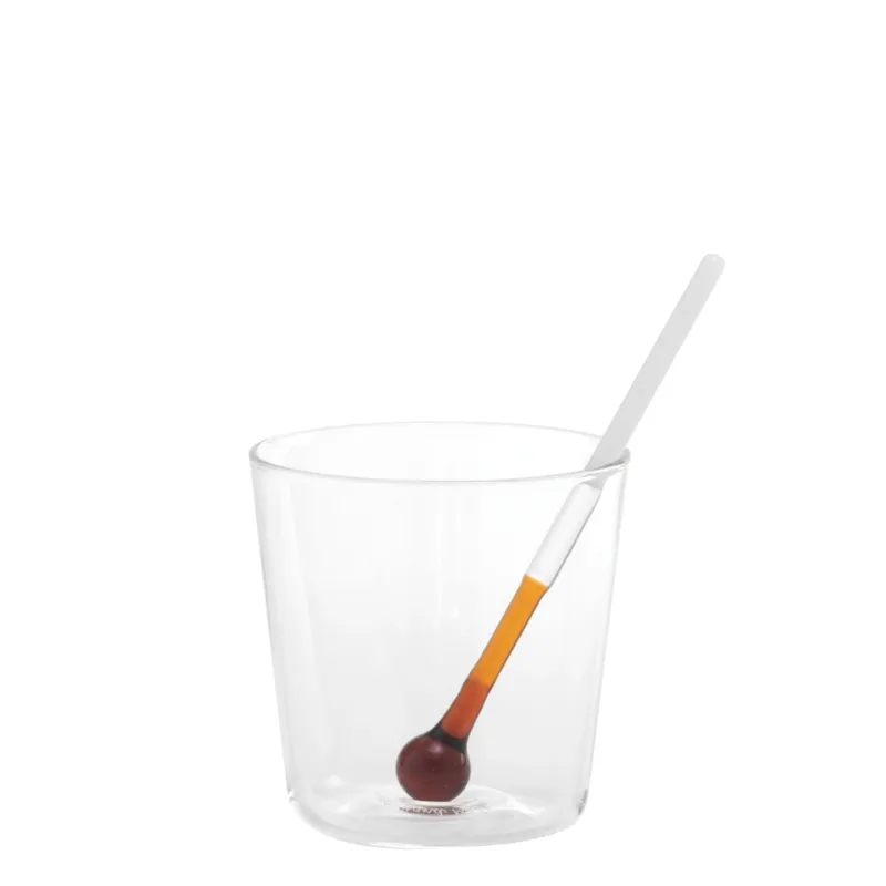Promozione Esclusiva 38.5 cl - Zafferano Spritzometro Bicchiere Cocktail Fatto a Mano In Vetro Borosilicato Set 2 Bicchieri e Misurino