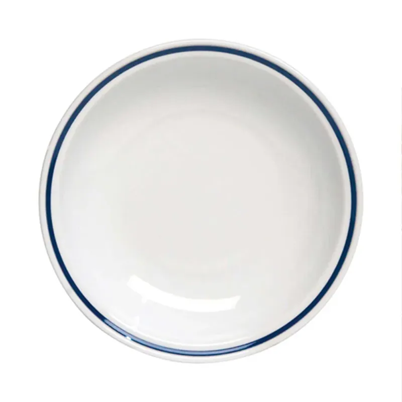 18 cm - Tognana AZ Piatto Fondo In Porcellana Bianca con filo blu Set 12 Pz Offerta Limitata