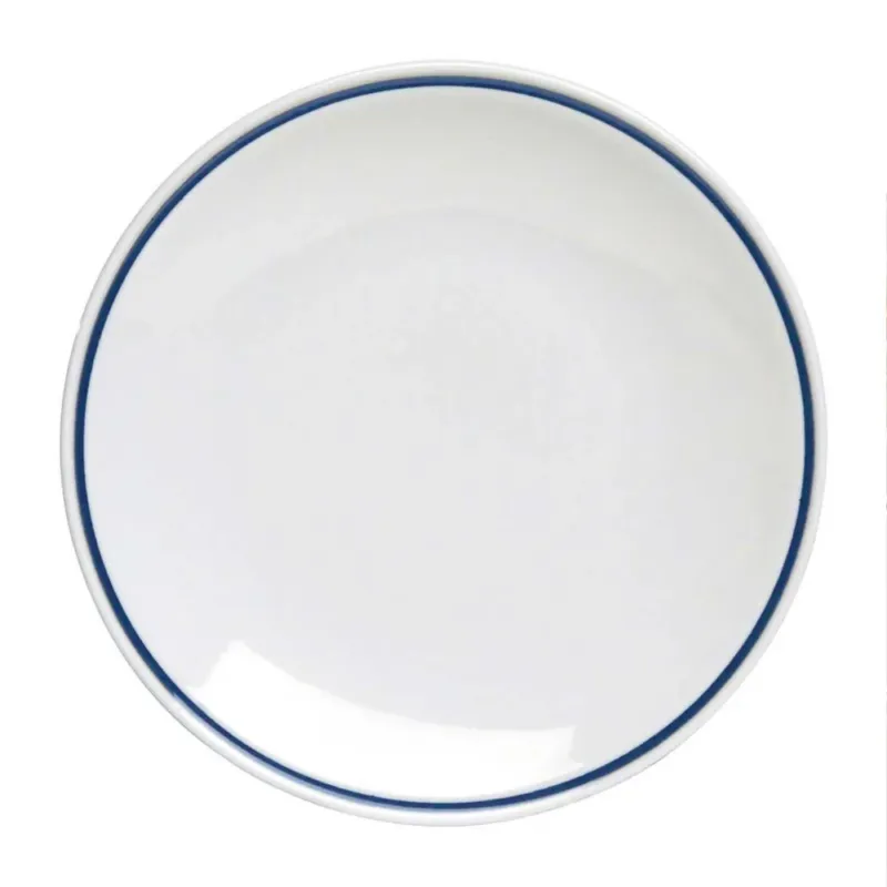 Quantità Limitata 26 cm - Tognana AZ Piatto Piano In Porcellana Bianca con filo blu Set 12 Pz