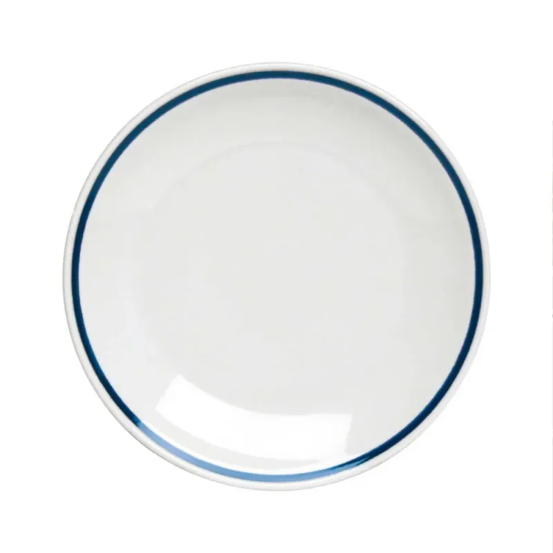 Soddisfatti O Rimborsati 20 cm - Tognana AZ Piatto Dessert In Porcellana Bianca con filo blu Set 12 Pz