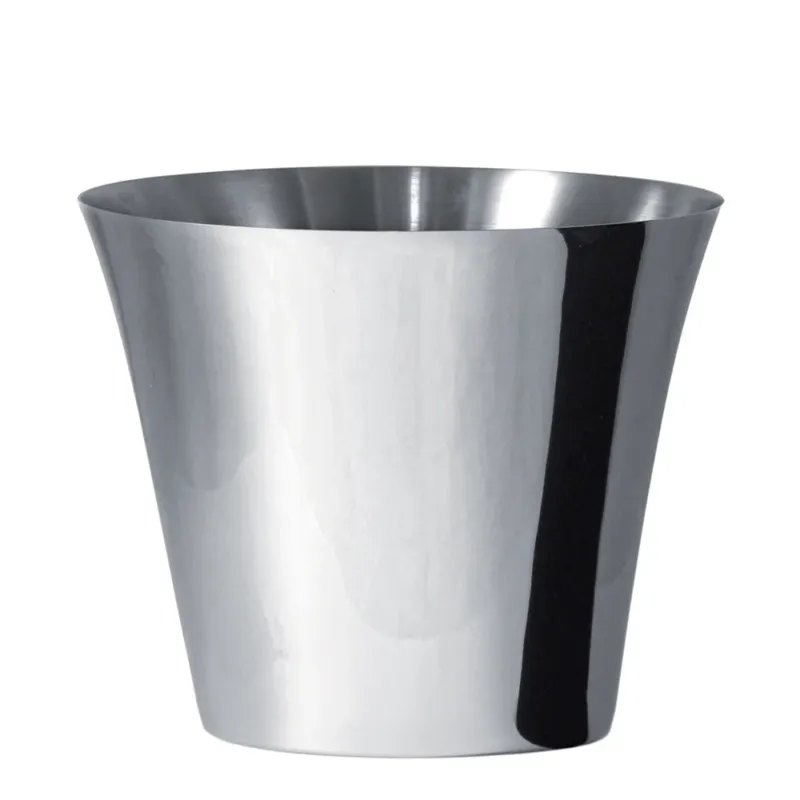 Ø 24 x H.22.5 - Abert Modern Secchiello Portabottiglie Rotondo In Acciaio Inox 18-10 Professionale