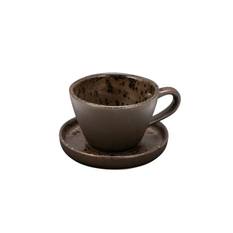 Novità 23 cl - Le Coq Phobos Tazza Cappuccino Con Piattino In Stoneware Set 6 Pz