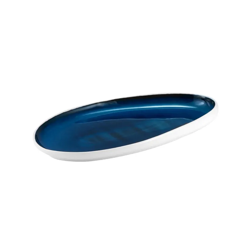 29x16.5 cm - Le Coq Abyssos Vassoio Goccia In Stoneware Set 3 Pz Promozione Esclusiva