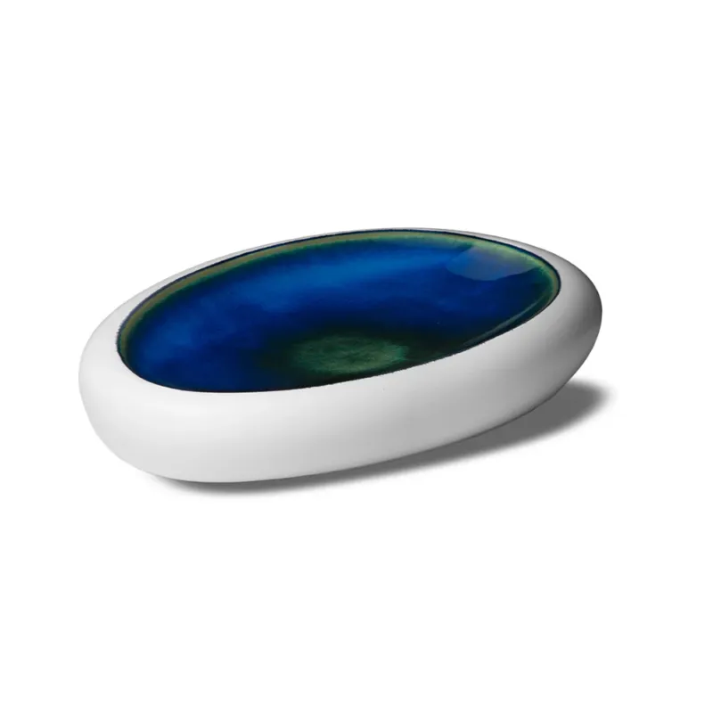 Prezzo Ridotto 31.5x21 cm - Le Coq Abyssos Vassoio Gourmet Ovale In Stoneware Set 2 Pz