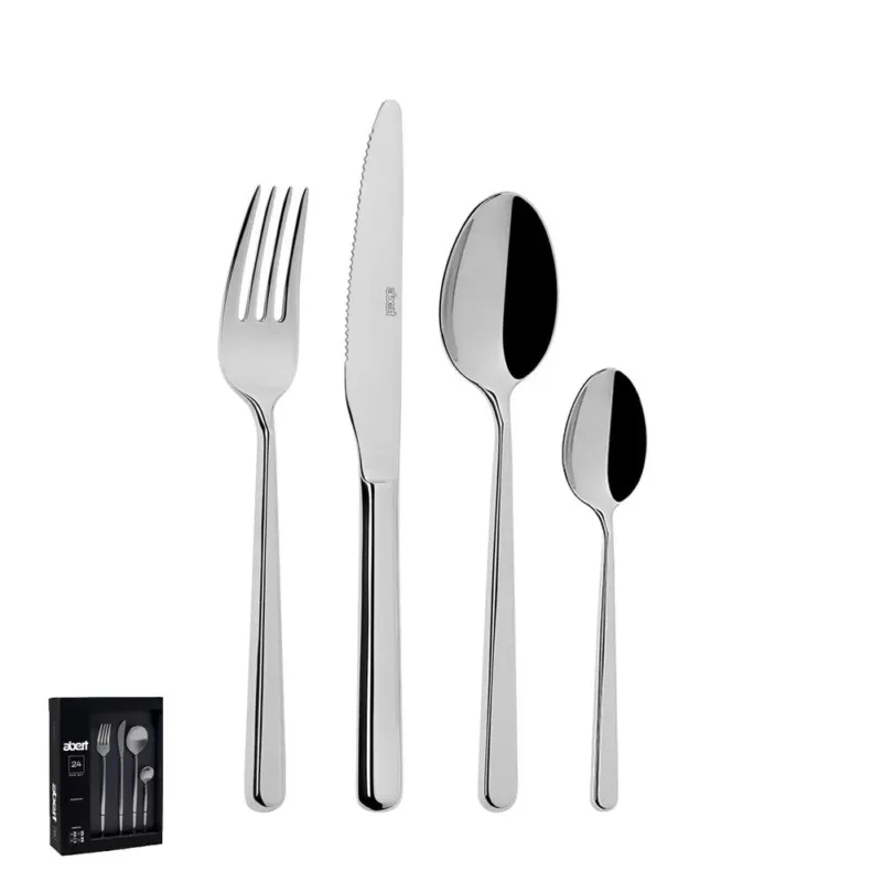 Abert Luna Servizio Posate In acciaio Inox 18/10 Set 24 Pz Nuova Collezione