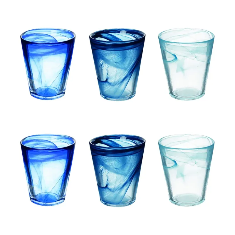 Economico 25 cl - Villa D‘Este Alabastro Ocean Bicchiere Acqua Colorato In Vetro Set 6 Pz