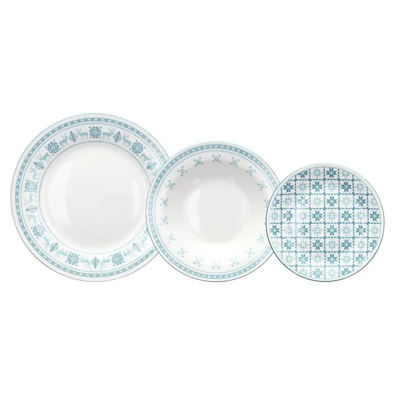 Tognana Olympus New Polar Servizio Piatti In Porcellana Set 18 Pz Nuovo Arrivo