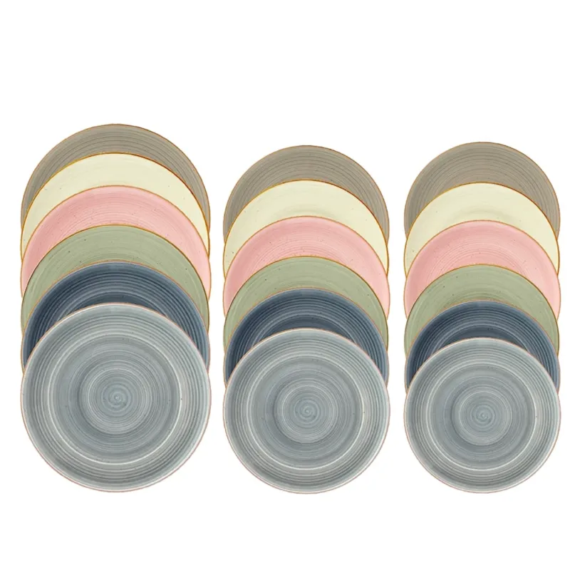 H&H Coupe Harper Servizio Piatti In Stoneware Set 18 Pz Di Tendenza