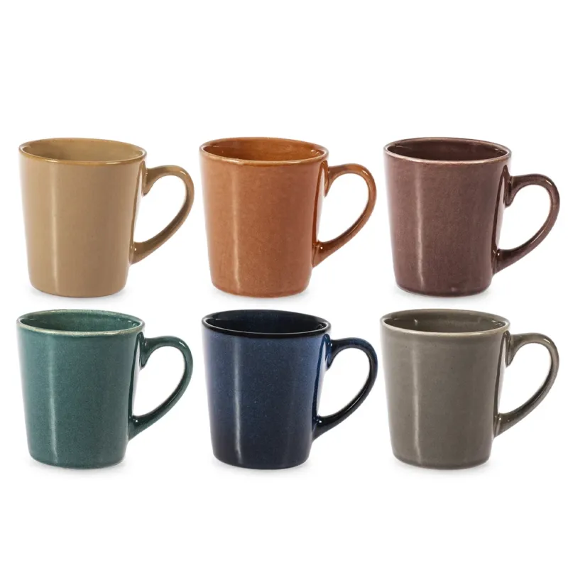 20 cl - H&H Tierra Tazza Té Colori Assortiti In Stoneware Set 6 Pz Offerta