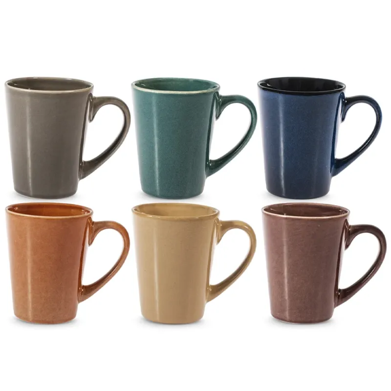30 cl - H&H Tierra Tazza Mug Colori Assortiti In Stoneware Set 6 Pz Direttamente Dal Produttore