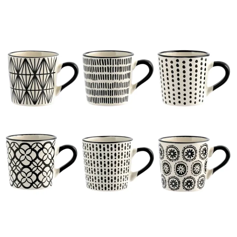 Offerta 22 cl - H&H Vhera Tazza Té Colori Assortiti In Stoneware Set 6 Pz