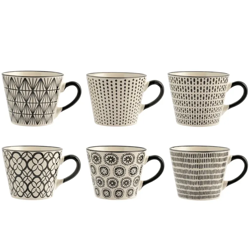 Bestseller 34 cl - H&H Vhera Tazza Cappuccino Colori Assortiti In Stoneware Set 6 Pz