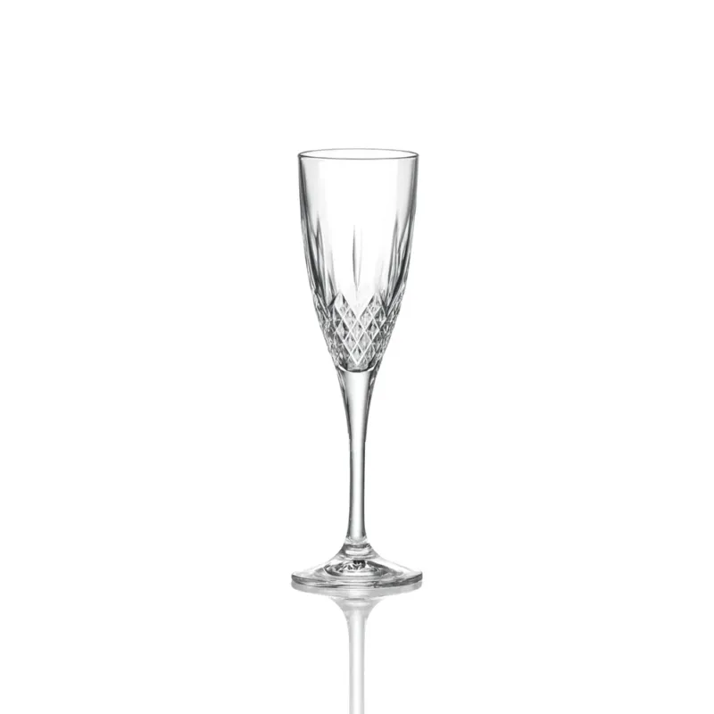 Ultimissimo Modello 15.9 cl - RCR Cristalleria Italiana London Calice Flute In Vetro Cristallino Luxion Set 6 Pz