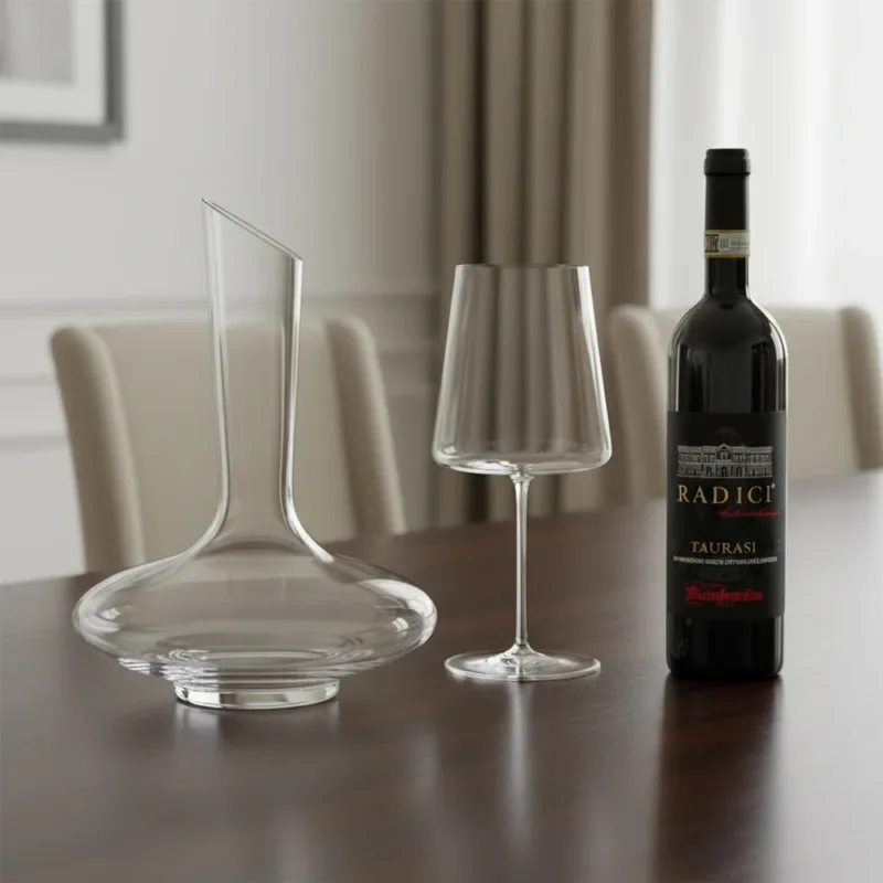 Set Calice Vino Rosso + Taurasi DOCG 2018 + Decanter in Vetro Prezzo Conveniente
