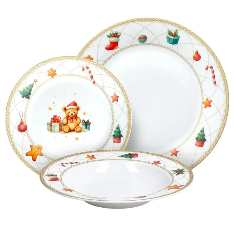 Tognana Olimpia Christmas Fairy Tale Servizio Tavola Decoro Natalizio In Porcellana Set 18 Pz Reso Gratuito