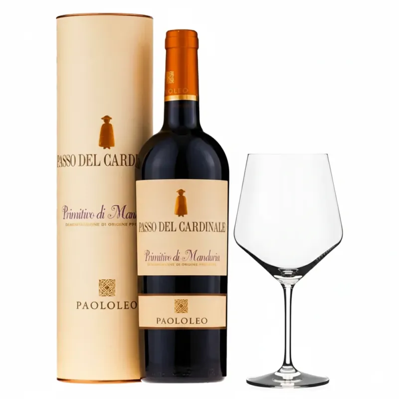 Passo del Cardinale Primitivo Di Manduria DOC 2022 Magnum con 12 Calici Rastal Harmony 72,4 cl Di Tendenza