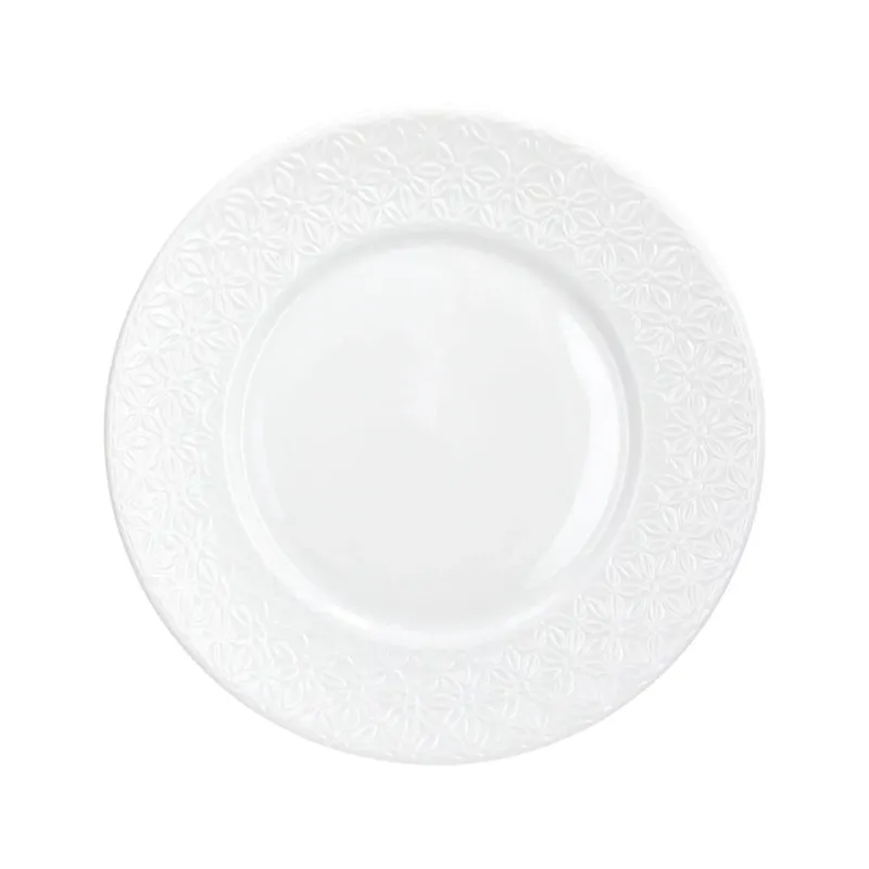 19 cm - Tognana Margaret Piatto Frutta Con Bordo in Rielievo In Porcellana Set 6 Pz Economico
