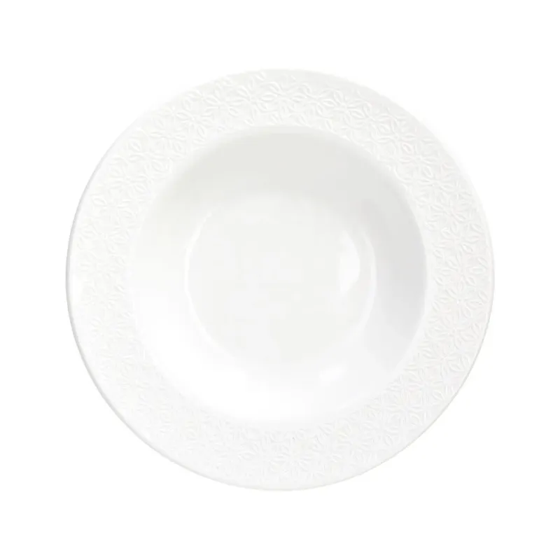 Compra Oggi Stesso 22 cm - Tognana Margaret Piatto Fondo Con Bordo in Rielievo In Porcellana Set 6 Pz