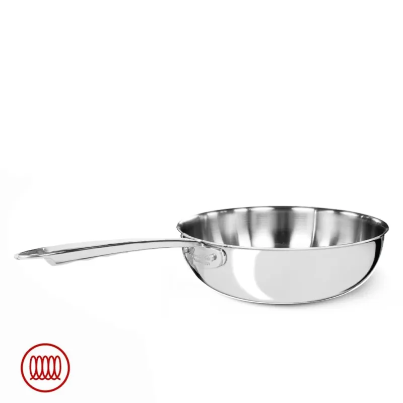 Consegna Rapida Agnelli Alu-Inox 3-Ply Padella Alta Da Mantecatura Con Manico In AluInox Lucida